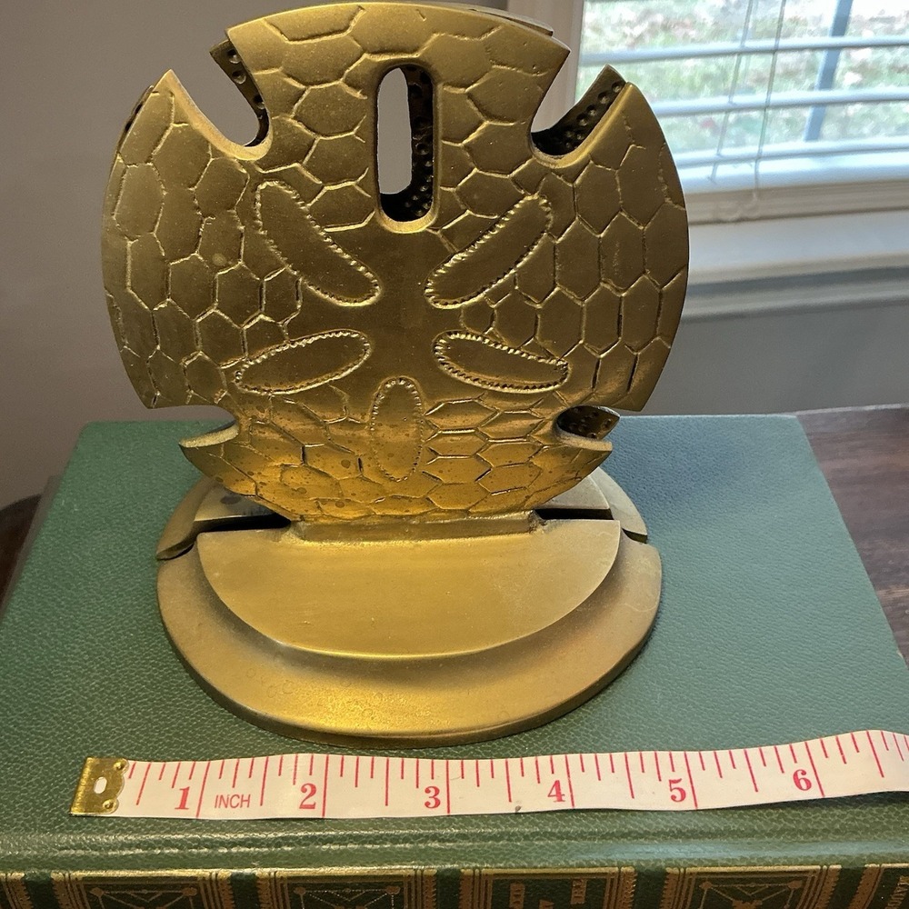 VTG Solid Brass Sand Dollar Bookends – Coastal Nautical – Made in Taiwan – 1970s - Picture 6 of 10